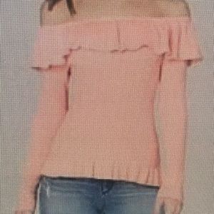 Women's Bebe Off the Shoulder Ruffle Sweater